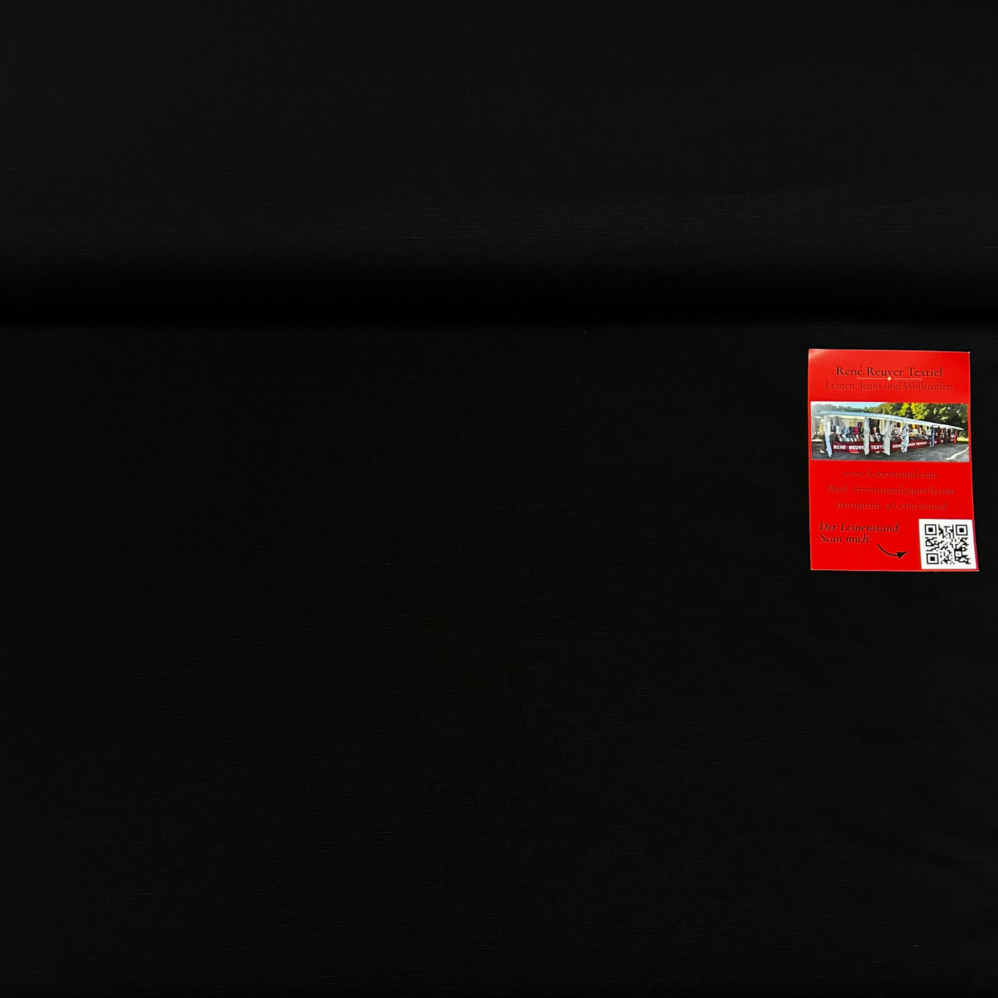 Deep black linen B-033