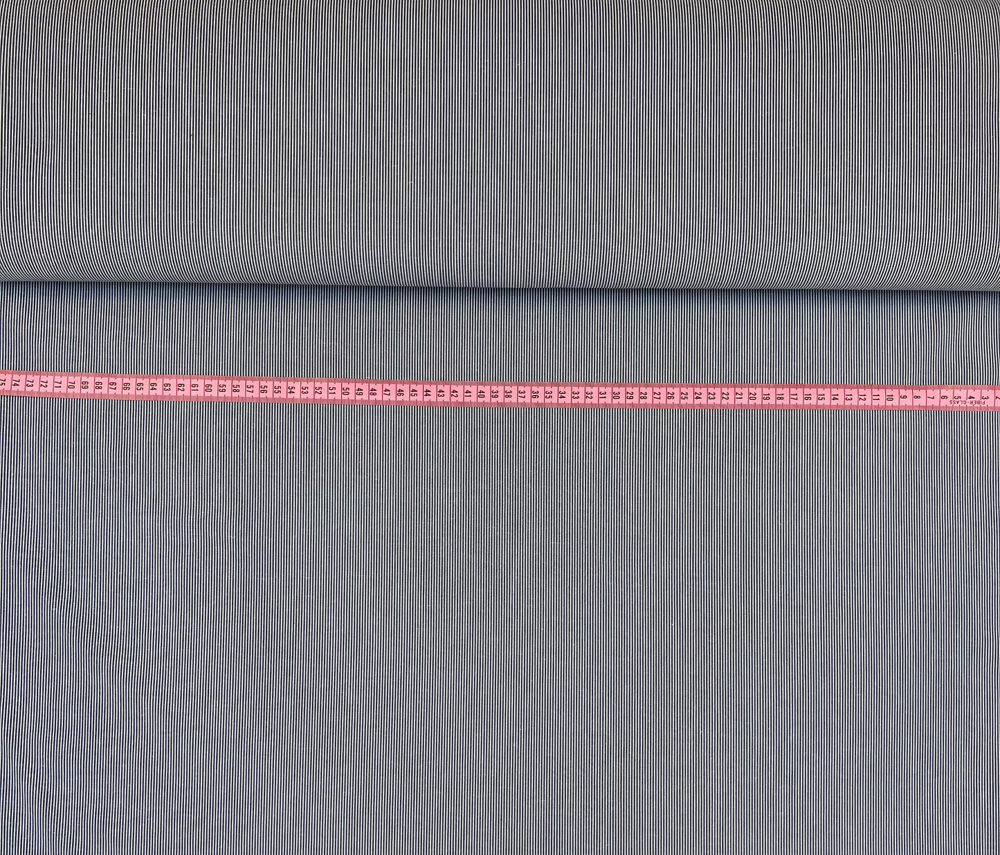 Ägyptische Baumwolle, schwarze feine Streifen N-004