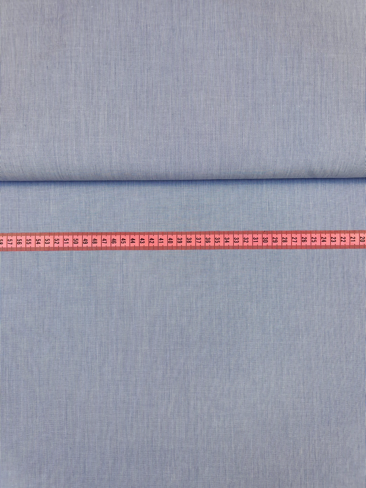 Egyptische katoen fijn gestreept marine blauw N-006