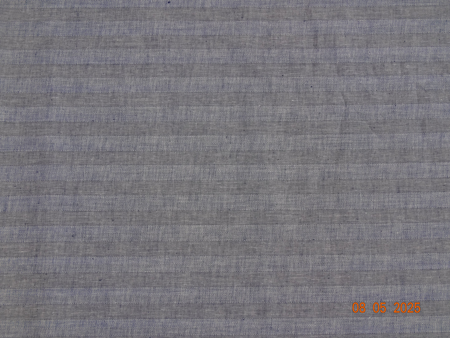 Herringbone blue linen mottled C-002