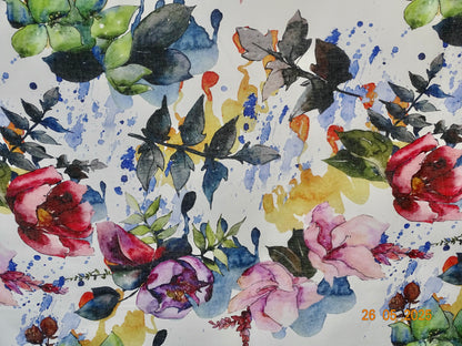 Farbe Blumenleinen A-011