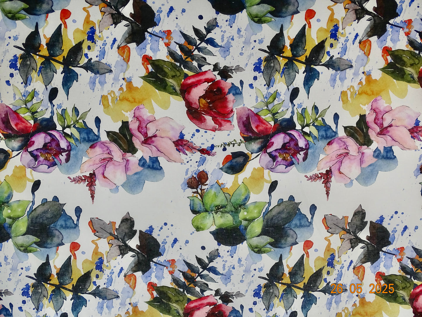 Farbe Blumenleinen A-011