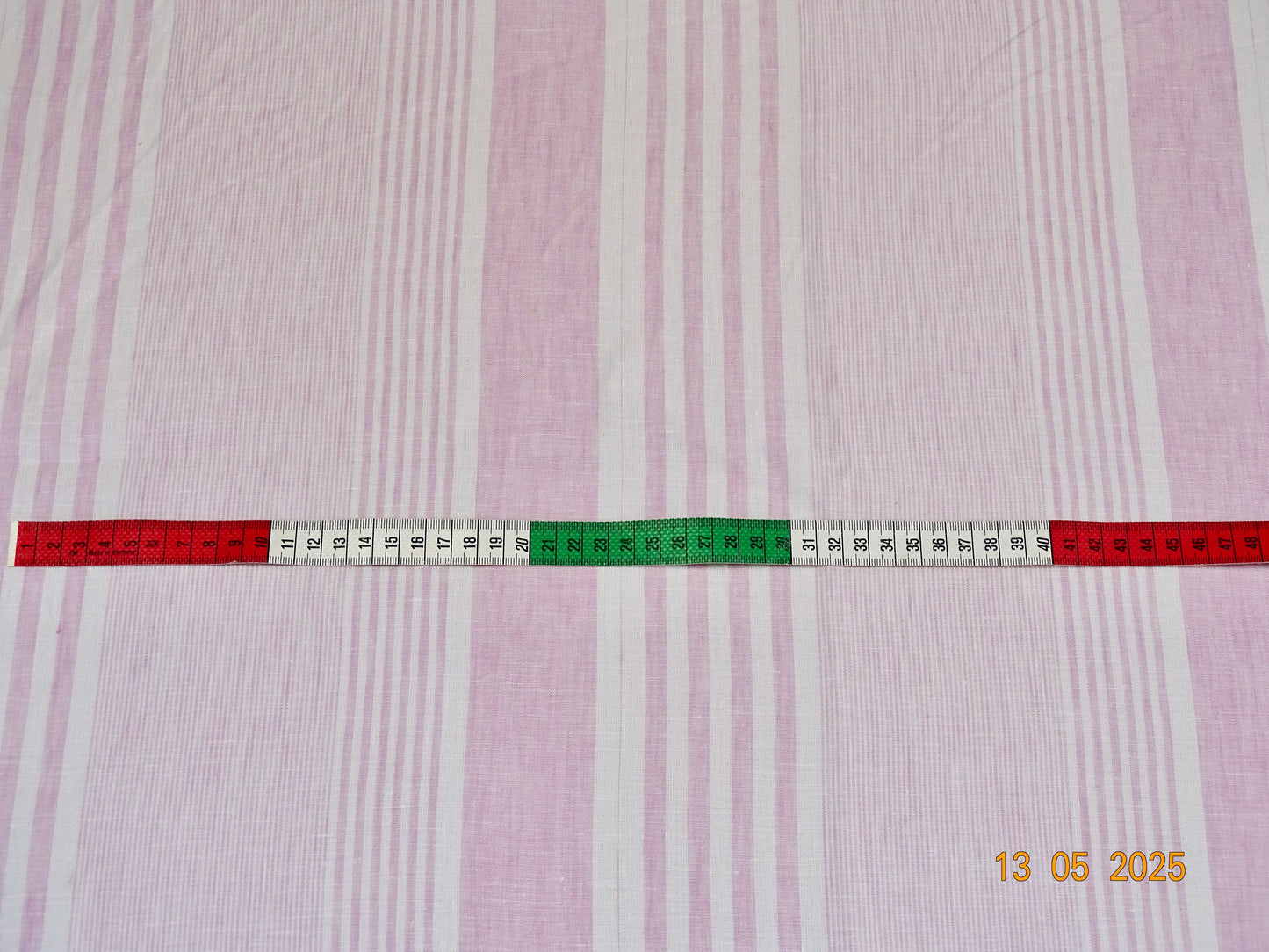 Babyrosa gestreiftes Leinen A-002