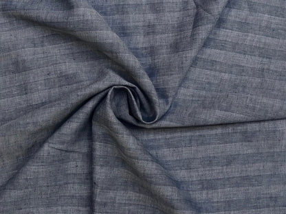 Herringbone blue linen mottled C-002
