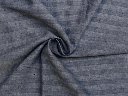 Fischgrät blau Leinen meliert C-002