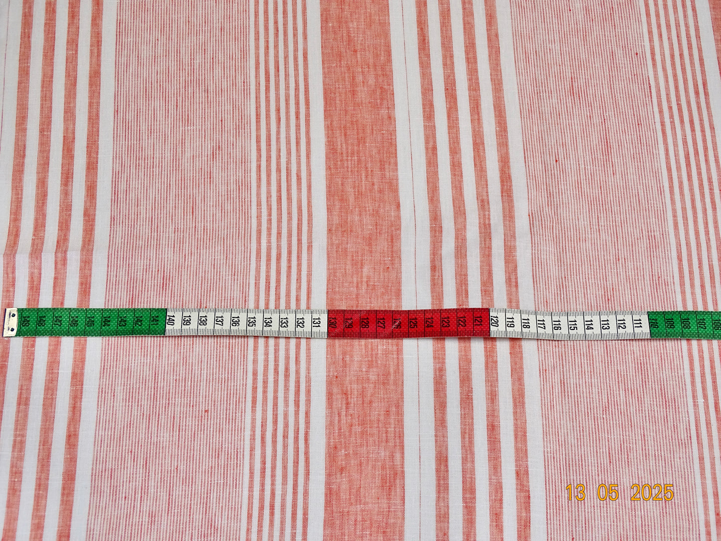Orange gestreiftes Leinen A-001
