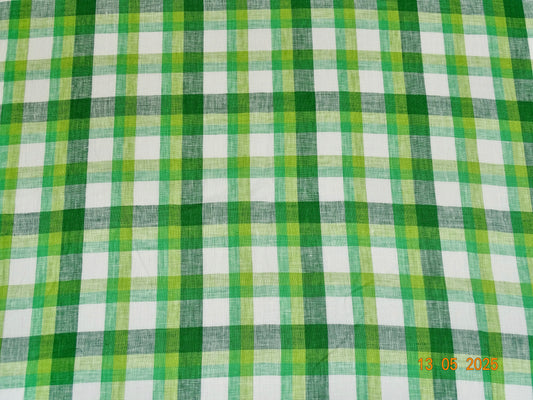 Grün weiß kariertes Leinen A-004