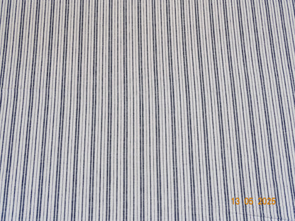 Weiß dunkelblau gestreiftes Leinen A-009