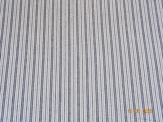 Weiß dunkelblau gestreiftes Leinen A-009