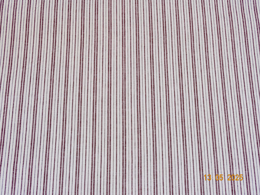Weiß ochsenblutrot gestreiftes Leinen A-005