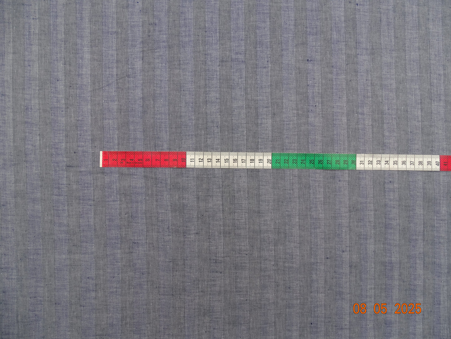 Herringbone blue linen mottled C-002