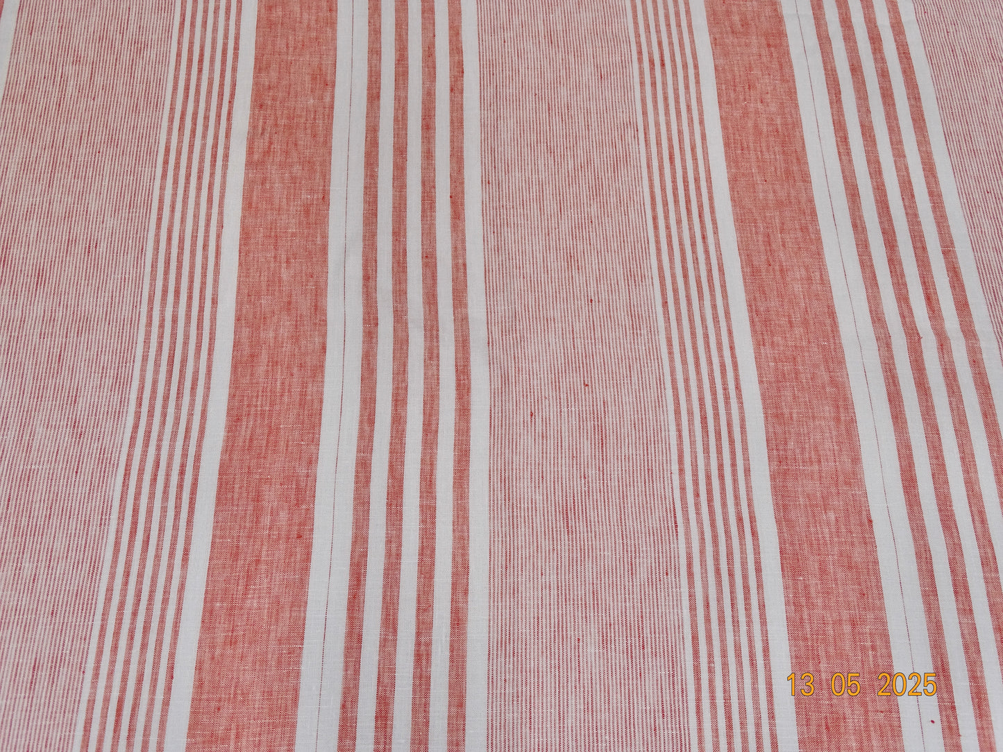 Orange gestreiftes Leinen A-001