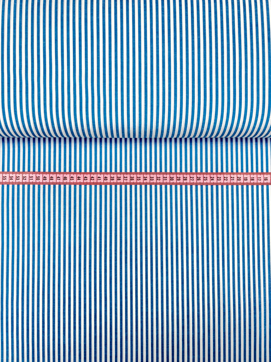 Egyptische katoen klassieke streep denim blauw N-005