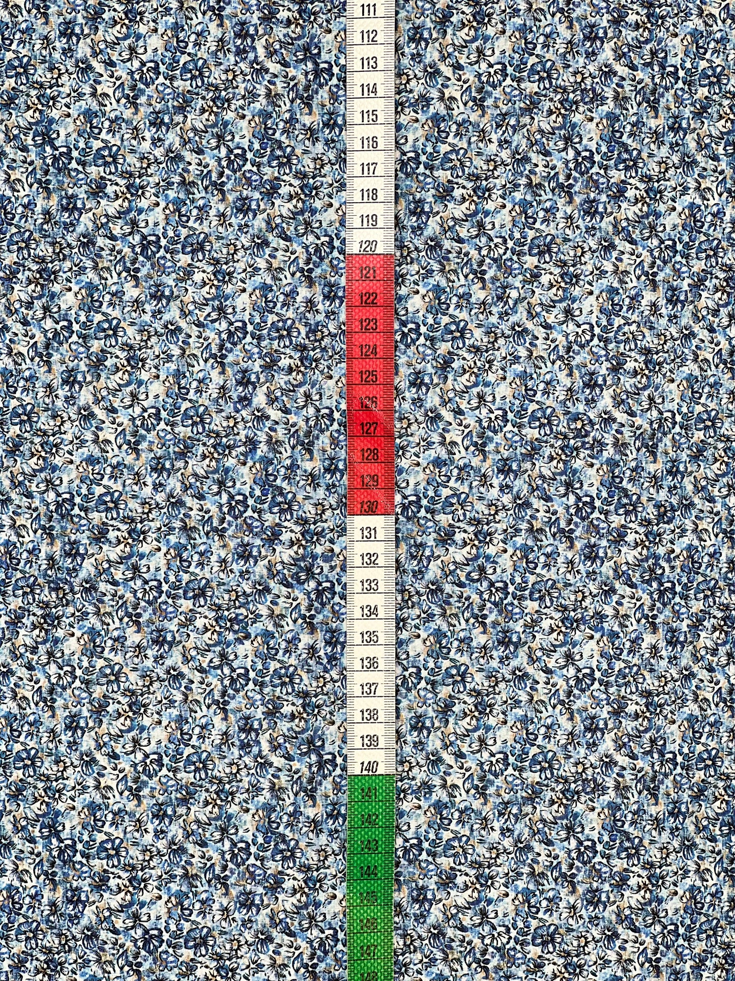 Baumwollblume weiß blau I-003